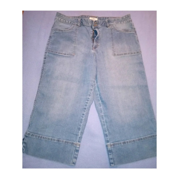 Cato Cropped Jeans Women's Size 18 Denim Wide Leg Regular Fit 4-Pockets (P27) - Picture 1 of 6